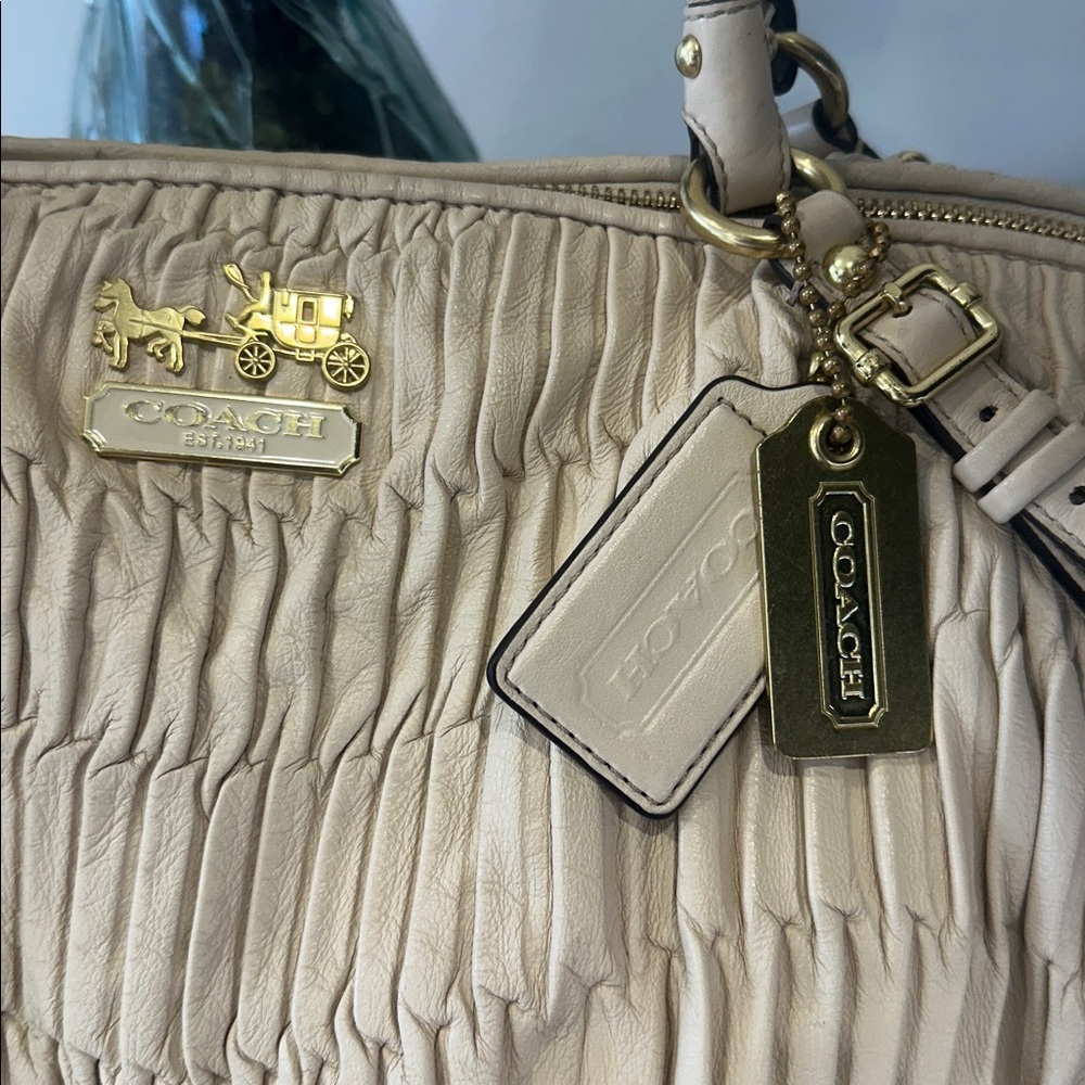Coach Madison Ruched Leather Satchel - Picture 3 of 12